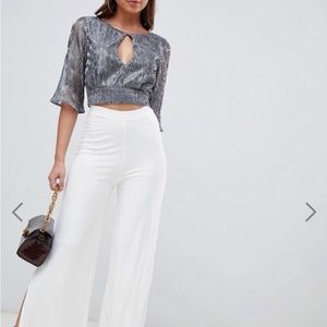 PrettyLittleThing Wide Leg Side Split Pants